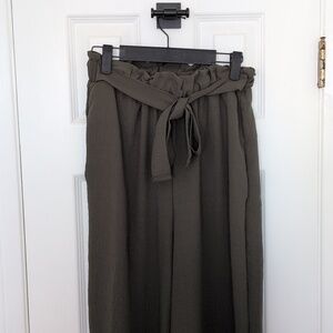 Pink Lily Olive Green Wide Leg Pants